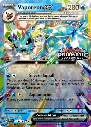 Vaporeon ex - 023/131 (Prismatic Evolutions Stamp) 23 - Miscellaneous Cards & Products Holofoil