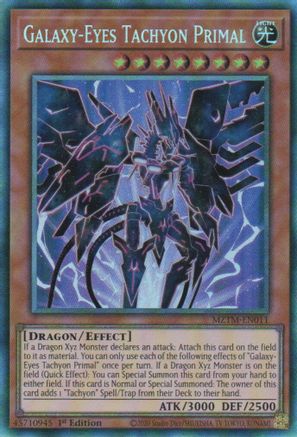 Galaxy-Eyes Tachyon Primal (Collector's Rare) (MZTM-EN011) - Maze of the Master 1st Edition