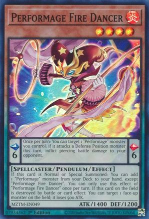 Performage Fire Dancer (MZTM-EN049) - Maze of the Master 1st Edition
