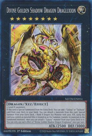 Divine Golden Shadow Dragon Dragluxion (Collector's Rare) (MZTM-EN014) - Maze of the Master