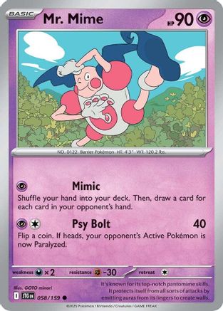 Mr. Mime 58 - SV09 Journey Together Reverse Holofoil