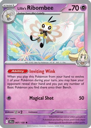 Lillie's Ribombee - 067/159 67 - SV09 Journey Together Reverse Holofoil