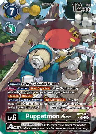 Puppetmon ACE (Alternate Art) (BT21-051) - World Convergence Foil