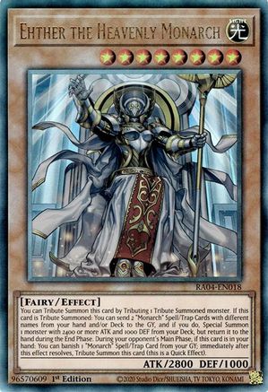 Ehther the Heavenly Monarch (Ultimate Rare) (RA04-EN018) - Quarter Century Stampede 1st Edition