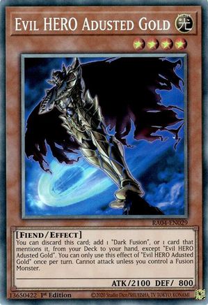 Evil HERO Adusted Gold (CR) (RA04-EN029) - Quarter Century Stampede 1st Edition