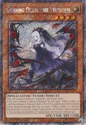 Guiding Quem, the Virtuous (Platinum Secret Rare) (RA04-EN043) - Quarter Century Stampede 1st Edition