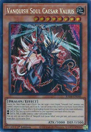 Vanquish Soul Caesar Valius (Secret Rare) (RA04-EN046) - Quarter Century Stampede 1st Edition