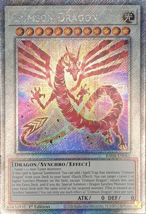 Crimson Dragon (card) (Platinum Secret Rare) (RA04-EN061) - Quarter Century Stampede 1st Edition