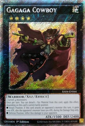 Gagaga Cowboy (Platinum Secret Rare) (RA04-EN064) - Quarter Century Stampede 1st Edition