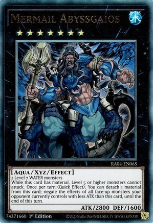 Mermail Abyssgaios (Ultimate Rare) (RA04-EN065) - Quarter Century Stampede 1st Edition