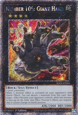 Number 106: Giant Hand (Platinum Secret Rare) (RA04-EN066) - Quarter Century Stampede 1st Edition