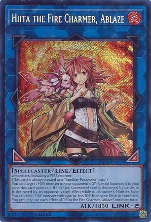 Hiita the Fire Charmer, Ablaze (Secret Rare) (RA04-EN074) - Quarter Century Stampede