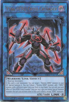 Xtra HERO Cross Crusader (Ultimate Rare) (RA04-EN076) - Quarter Century Stampede 1st Edition