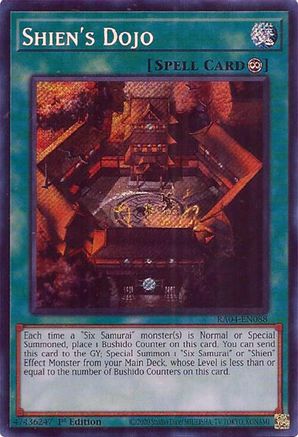 Shien's Dojo (Secret Rare) (RA04-EN088) - Quarter Century Stampede 1st Edition