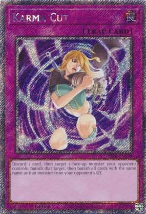 Karma Cut (Platinum Secret Rare) (RA04-EN128) - Quarter Century Stampede 1st Edition