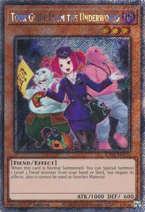 Tour Guide from the Underworld (Alternate Art) (Platinum Secret Rare) (RA04-EN157) - Quarter Century Stampede 1st Edition