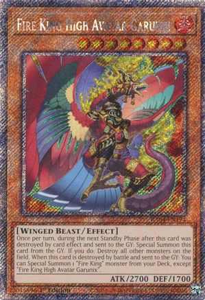 Fire King High Avatar Garunix (Platinum Secret Rare) (RA04-EN194) - Quarter Century Stampede 1st Edition