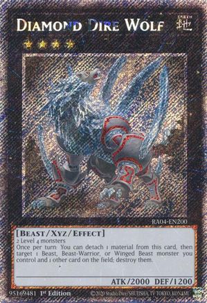 Diamond Dire Wolf (Platinum Secret Rare) (RA04-EN200) - Quarter Century Stampede 1st Edition