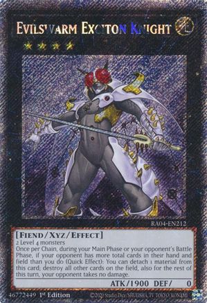 Evilswarm Exciton Knight (Platinum Secret Rare) (RA04-EN212) - Quarter Century Stampede 1st Edition