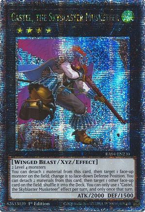 Castel, the Skyblaster Musketeer (Quarter Century Secret Rare) (RA04-EN230) - Quarter Century Stampede 1st Edition
