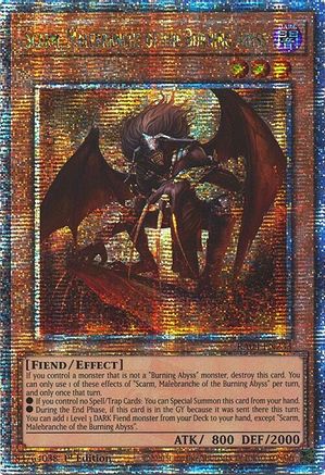 Scarm, Malebranche of the Burning Abyss (Quarter Century Secret Rare) (RA04-EN233) - Quarter Century Stampede 1st Edition