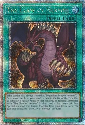 The Claw of Hermos (Quarter Century Secret Rare) (RA04-EN256) - Quarter Century Stampede 1st Edition
