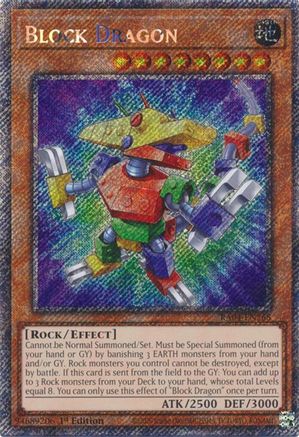 Block Dragon (Platinum Secret Rare) (RA04-EN268) - Quarter Century Stampede 1st Edition
