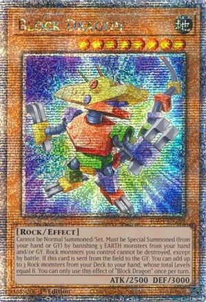 Block Dragon (Quarter Century Secret Rare) (RA04-EN268) - Quarter Century Stampede 1st Edition