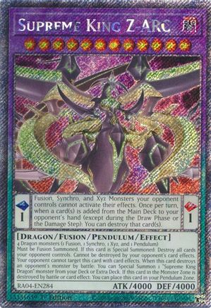 Supreme King Z-ARC (Platinum Secret Rare) (RA04-EN284) - Quarter Century Stampede 1st Edition