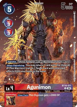 Agunimon (Rare Pull) (BT18-011) - World Convergence Foil