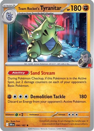 Team Rocket's Tyranitar 96 - SV10 Destined Rivals Holofoil