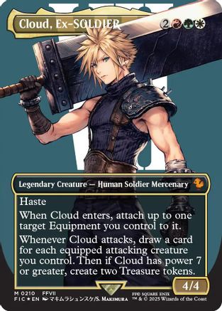 Cloud, Ex-SOLDIER (Borderless) (Surge Foil) (FIC-210) - Commander: FINAL FANTASY Foil