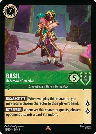 Basil - Undercover Detective (86/204) - Reign of Jafar Cold Foil