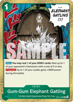 Gum-Gum Elephant Gatling (OP11-038) - A Fist of Divine Speed Foil