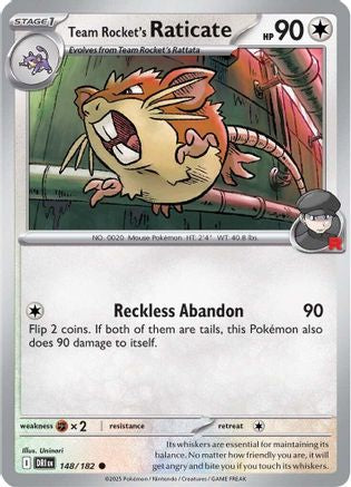 Team Rocket's Raticate - 148/182 148 - SV10 Destined Rivals Reverse Holofoil