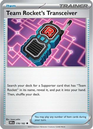Team Rocket's Transceiver 178 - SV10 Destined Rivals Reverse Holofoil