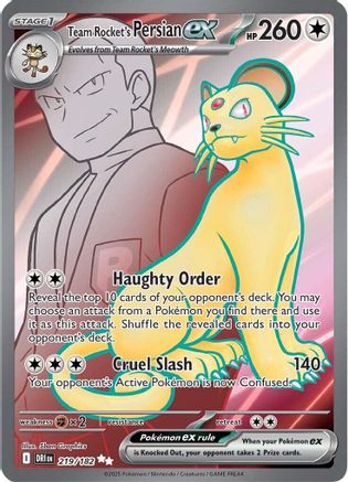 Team Rocket's Persian ex - 219/182 219 - SV10 Destined Rivals Holofoil