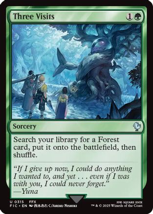 Three Visits (Surge Foil) (FIC-315) - Commander: FINAL FANTASY Foil