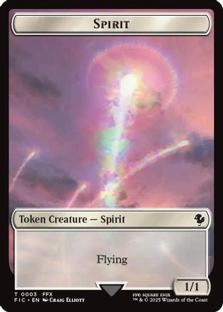 Spirit // Hero (0003) Double-Sided Token (FIC-3 // 3) - Commander: FINAL FANTASY