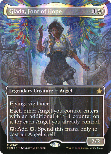 Giada, Font of Hope (Borderless) (Mana Foil) (FDN-367) - Foundations (Borderless) Foil