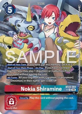 Nokia Shiramine (Alternate Art) (BT22-084) - Cyber Eden Foil