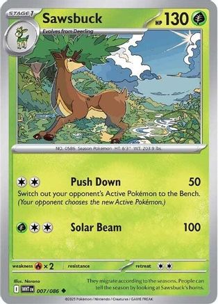 Sawsbuck 7 - SV White Flare Reverse Holofoil