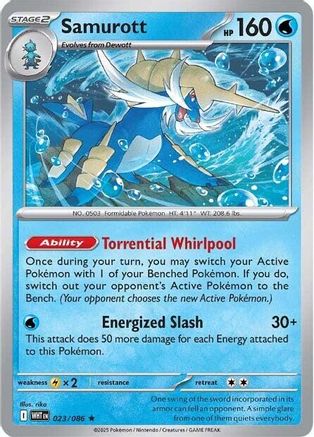 Samurott 23 - SV White Flare Reverse Holofoil