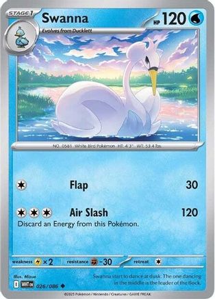 Swanna 26 - SV White Flare Reverse Holofoil