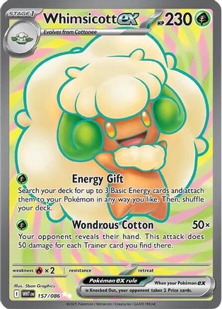 Whimsicott ex - 157/086 157 - SV White Flare Holofoil
