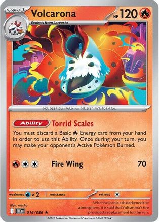 Volcarona 16 - SV Black Bolt Reverse Holofoil