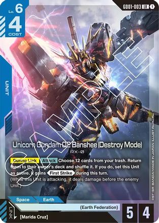 Unicorn Gundam 02 Banshee (Destroy Mode) GD01-003/undefined - Newtype Rising Holofoil