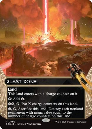 Blast Zone (0092) (Borderless) (Fracture Foil) (EOS-092) - Edge of Eternities: Stellar Sights Foil
