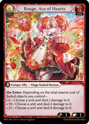 Rouge, Ace of Hearts (133) - Distorted Reflections Foil