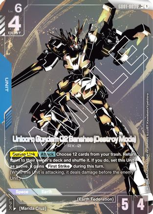 Unicorn Gundam 02 Banshee (Destroy Mode) (LR+) GD01-003/undefined - Newtype Rising Holofoil